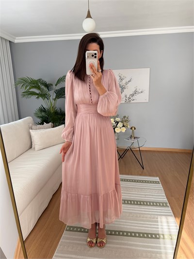 Pembe Renk Ayperi Elbise