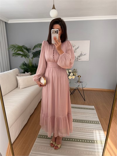 Pembe Renk Ayperi Elbise