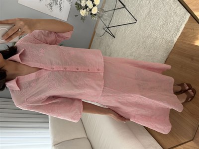 Pembe Renk Fisto Gömlek Etek Takım