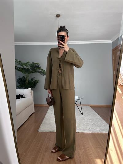 Ribbon Haki Müslin Takım