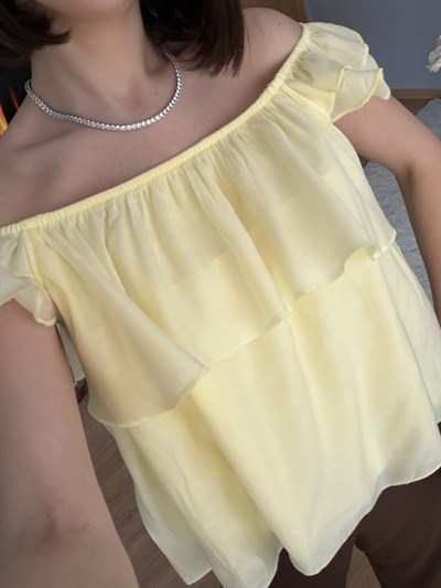 Rovienne Sarı Fırfır Bluz