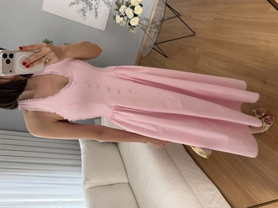 Serenita Pembe Boyundan Bağlamalı Elbise 