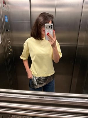 Silver Pullu Sarı Renk Tişört
