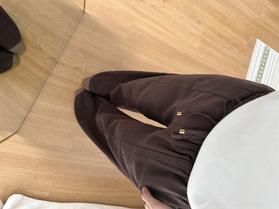 Tencel Beli Lastikli Kahve Rengi Pantolon 