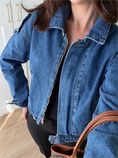 Tiered Denim Ceket 