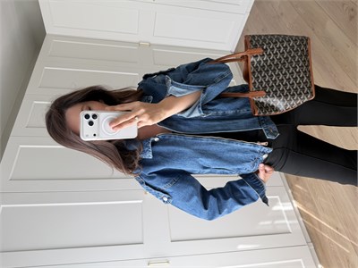 Tiered Denim Ceket 