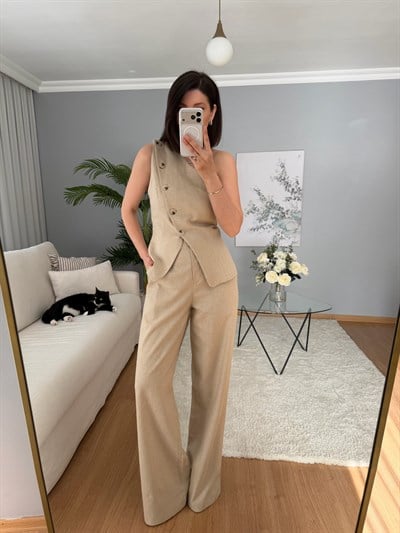 Tyra Bej Rengi Keten Takım