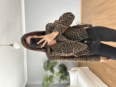 Vatkalı Leopar Ceket