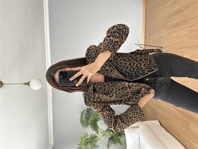 Vatkalı Leopar Ceket