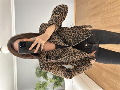Vatkalı Leopar Ceket