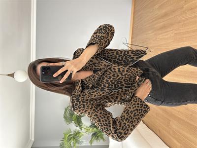 Vatkalı Leopar Ceket