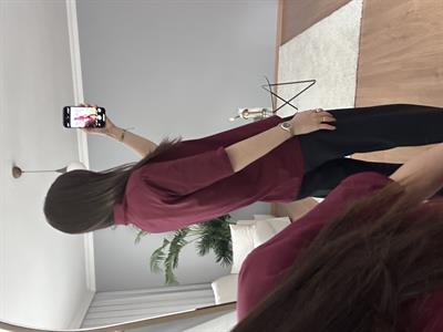 Vatkalı Polo Yaka Bordo Tişört