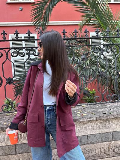 Velvet Bordo Ceket 