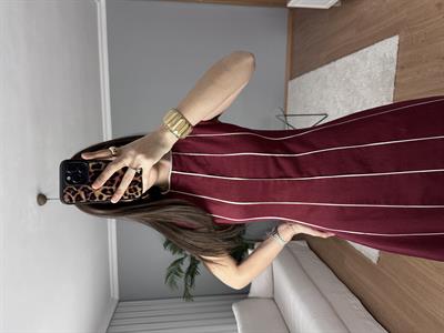 Vişne Çürüğü Keten Elbise