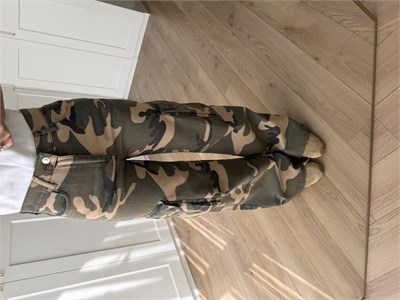 Yanları Cepli Kamuflaj Pantolon