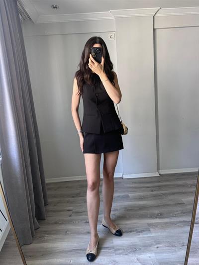 Yelekli Şort Etek Takım 
