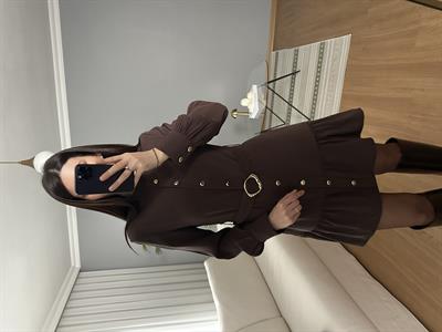 Zayra  Kemerli Tencel Elbise