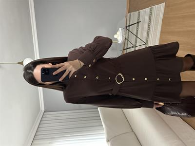Zayra  Kemerli Tencel Elbise