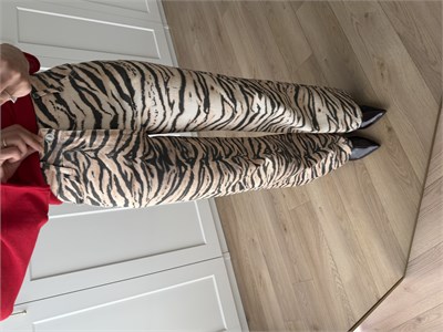 Zebra Desenli Düz Kesim Pantolon