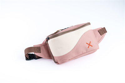 🧡 Pembe & Gri Kanvas Unisex Çok Bölmeli Bel ve Göğüs Çantası: Cüzdana Veda Edin! 