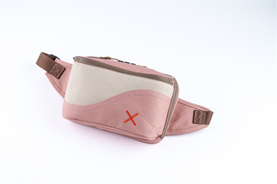 🧡 Pembe & Gri Kanvas Unisex Çok Bölmeli Bel ve Göğüs Çantası: Cüzdana Veda Edin! 