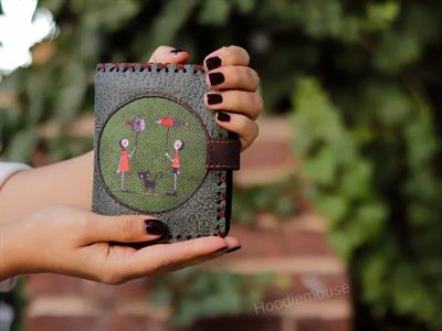 Balon Figürlü Küçük Cüzdan Etnik Bohem Retro Style - Yesil