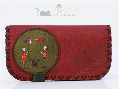 Balon Tutan Kız Figürlü Büyük Cüzdan Etnik Bohem Retro Vintage Style - BORDO