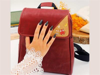 Baykuş Figürlü Business Sırt Çantası Etnik Bohem Style - BORDO