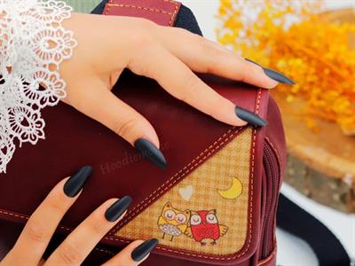 Baykuş Figürlü Business Sırt Çantası Etnik Bohem Style - BORDO