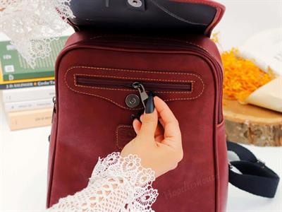 Baykuş Figürlü Business Sırt Çantası Etnik Bohem Style - BORDO