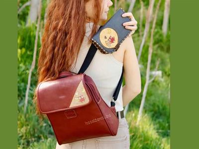 Baykuş Figürlü Business Sırt Çantası Bordo, Cüzdan Antrasit Kombin Etnik Bohem Style
