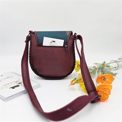 Baykuş Figürlü Çapraz Örgülü Kol Çantası Etnik Bohem Style - Bordo