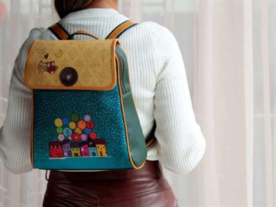 Baykuş Figürlü Kapaklı Sırt Çantası Etnik Bohem Style - YESİL