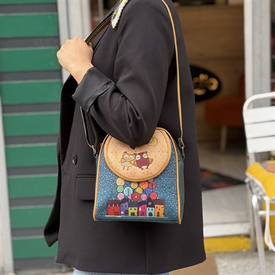 Baykuş Figürlü Küçük Postacı Omuz Çantası Etnik Bohem Style  Küçük Cüzdan Kombin - Yesil