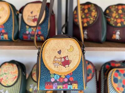 Baykuş Figürlü Küçük Postacı Omuz Çantası Etnik Bohem Style - Kahverengi