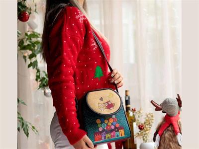 Baykuş Figürlü Küçük Postacı Omuz Çantası Etnik Bohem Style - Bordo
