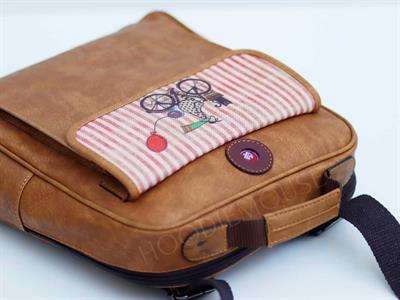 Bisiklet Figürlü Unisex Canta Hem Sırt Hem Capraz Hem Elde Etnik Bohem Style - TABA