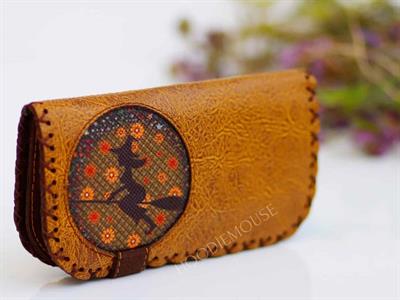 Cadı Figürlü Büyük Cüzdan Etnik Bohem Retro Vintage Style - HARDAL