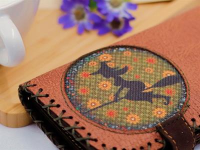 Cadı Figürlü Büyük Cüzdan Etnik Bohem Retro Vintage Style - TABA