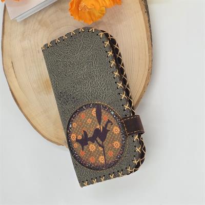 Cadı Figürlü Büyük Cüzdan Etnik Bohem Retro Vintage Style - YESİL