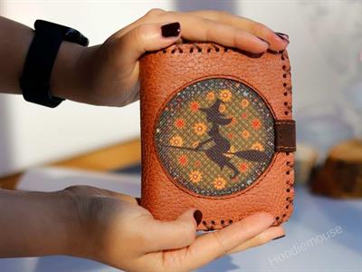 Cadı Figürlü Küçük Cüzdan Etnik Bohem Retro Style - Taba