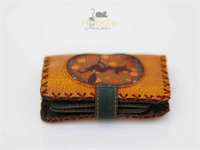 Cadı Figürlü Küçük Cüzdan Etnik Bohem Retro Style - Hardal