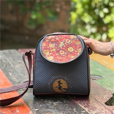 Cadı Figürlü Küçük Postacı Omuz Çantası Etnik Bohem Style - Bordo
