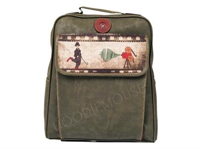 Charlie Chaplin  Figürlü Unisex Canta Hem Sırt Hem Capraz Hem Elde Etnik Bohem Style - YESİL