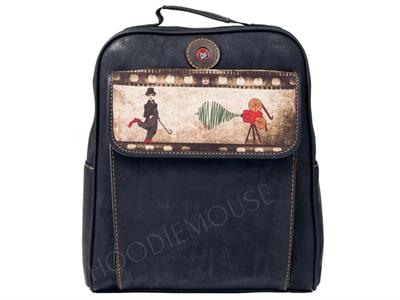 Charlie Chaplin  Figürlü Unisex Canta Hem Sırt Hem Capraz Hem Elde Etnik Bohem Style - SİYAH