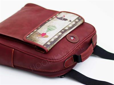 Charlie Chaplin  Figürlü Unisex Canta Hem Sırt Hem Capraz Hem Elde Etnik Bohem Style - BORDO