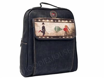 Charlie Chaplin  Figürlü Unisex Canta Hem Sırt Hem Capraz Hem Elde Etnik Bohem Style - SİYAH