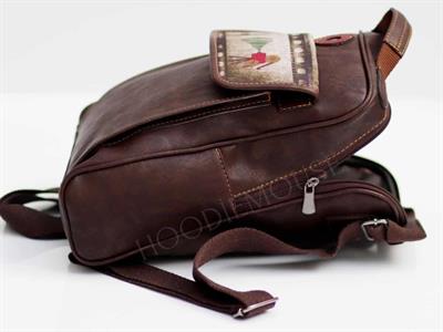 Charlie Chaplin  Figürlü Unisex Canta Hem Sırt Hem Capraz Hem Elde Etnik Bohem Style - ACI KAHVE