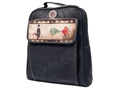 Charlie Chaplin  Figürlü Unisex Canta Hem Sırt Hem Capraz Hem Elde Etnik Bohem Style - SİYAH