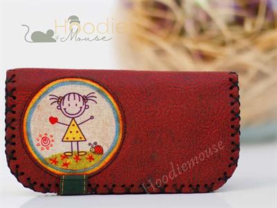 Cin Ayse Figürlü Büyük Cüzdan Etnik Bohem Retro Vintage Style - BORDO